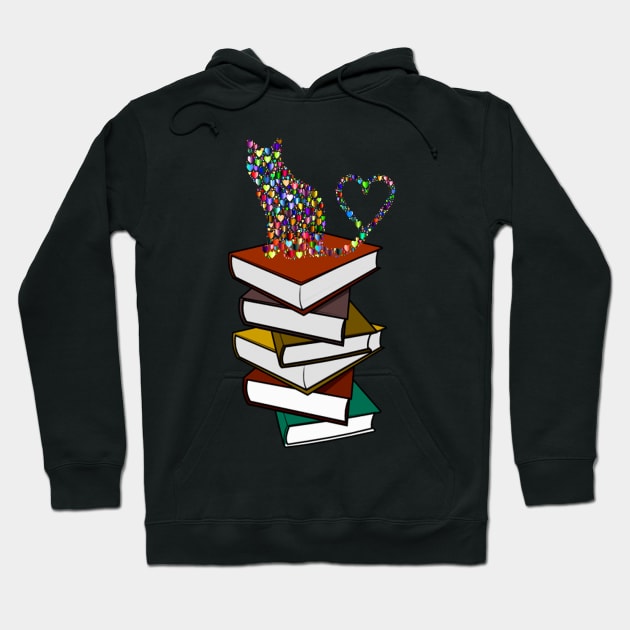 I Love Cats And Books Hoodie by Atteestude